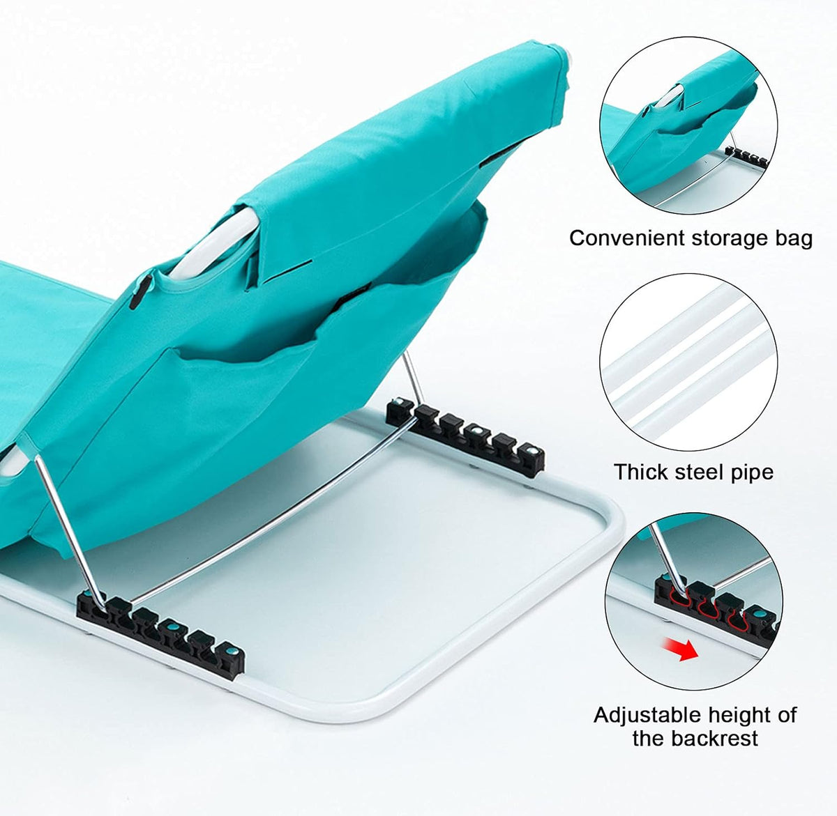 Aqua Blue Folding Lightweight Beach Chairs V378