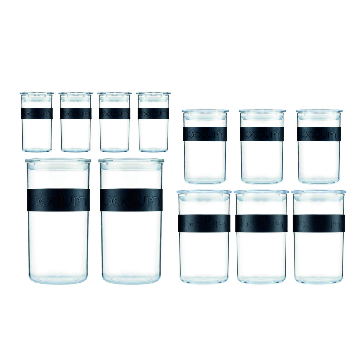 Shatterproof Storage Jar 12 Piece Set Black V53115