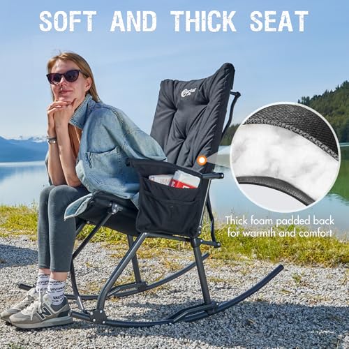Oversized Folding Rocking Camping Chair with Carry Bag, Blue U9591