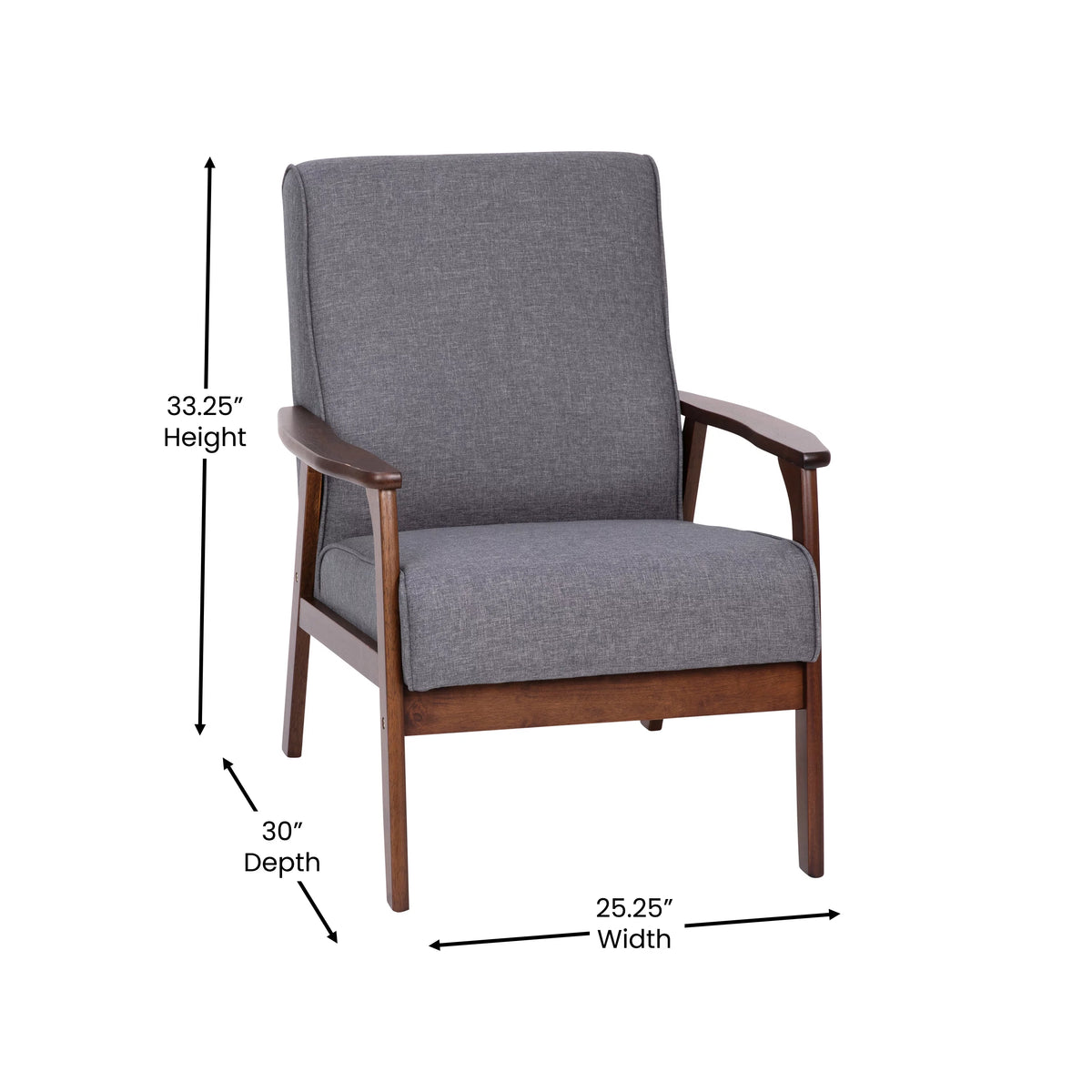 Dark Gray Faux Linen Living Room Chair Z663