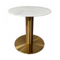 20 Inch Marble Top End Table with Pedestal Base K43941
