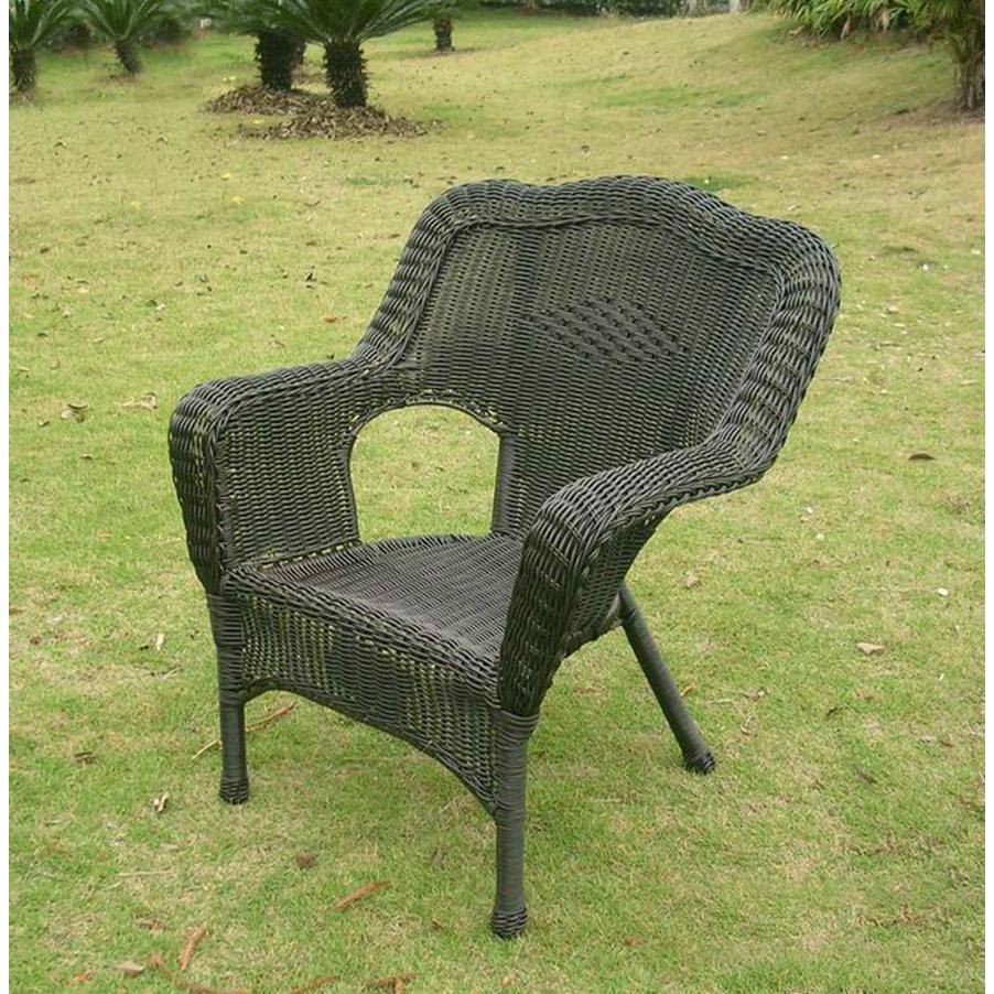 Antique Black Resin Wicker Patio Chair V635561