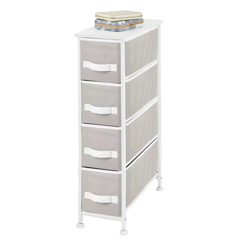 Narrow 4 Fabric Drawers Dresser Q23813