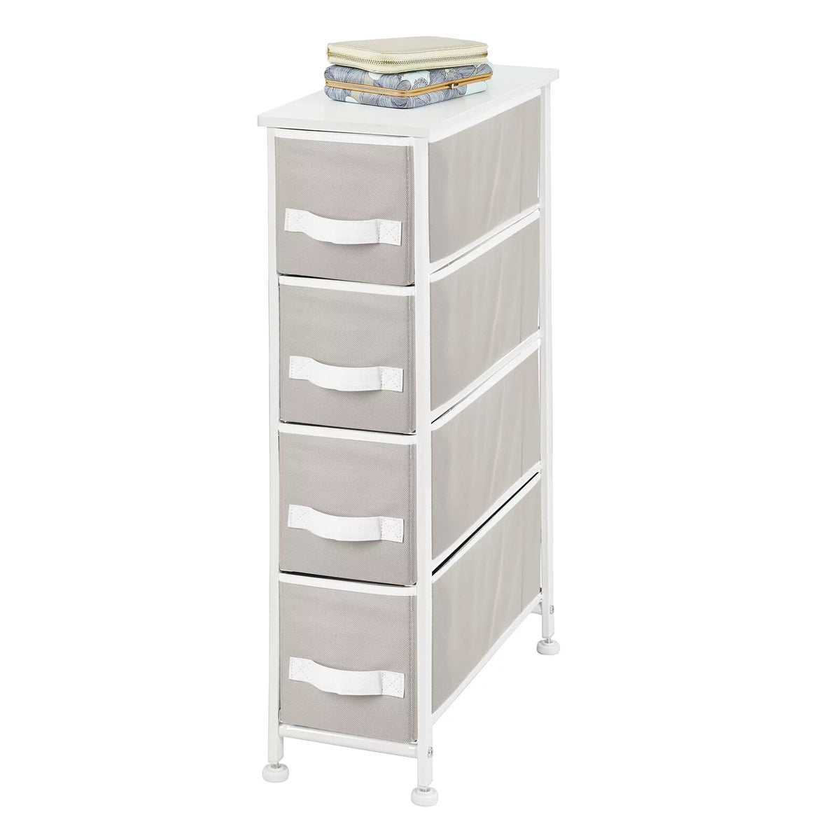 Narrow 4 Fabric Drawers Dresser Q23813