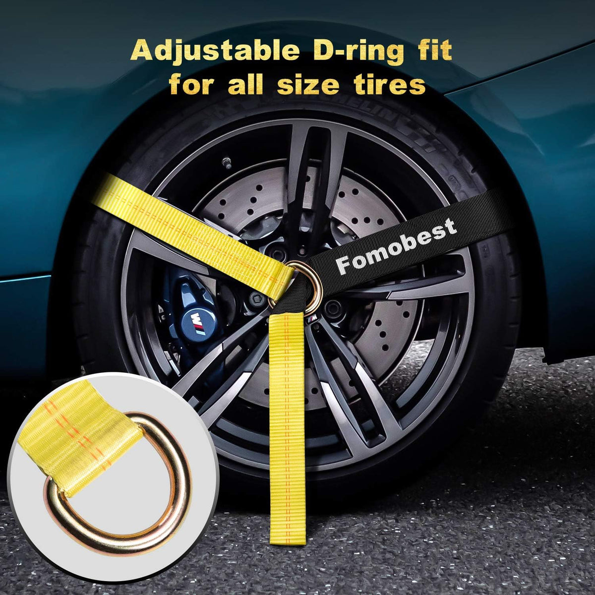 2”x 120'' Vehicle Tie Down Straps with Flat Hooks C563