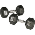 120 lbs Rubber Hex Dumbbell P3702