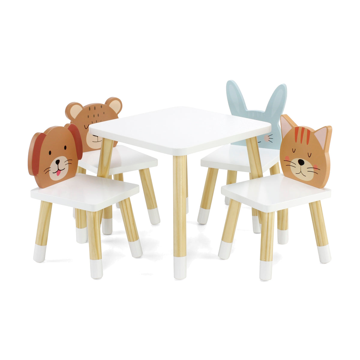 18 Inch Doll Wooden Kitchen Table and 4 Chair Dining Set X347