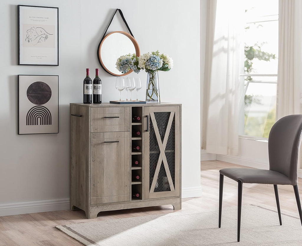 Bar Cabinet with Wire Mesh Doors C152