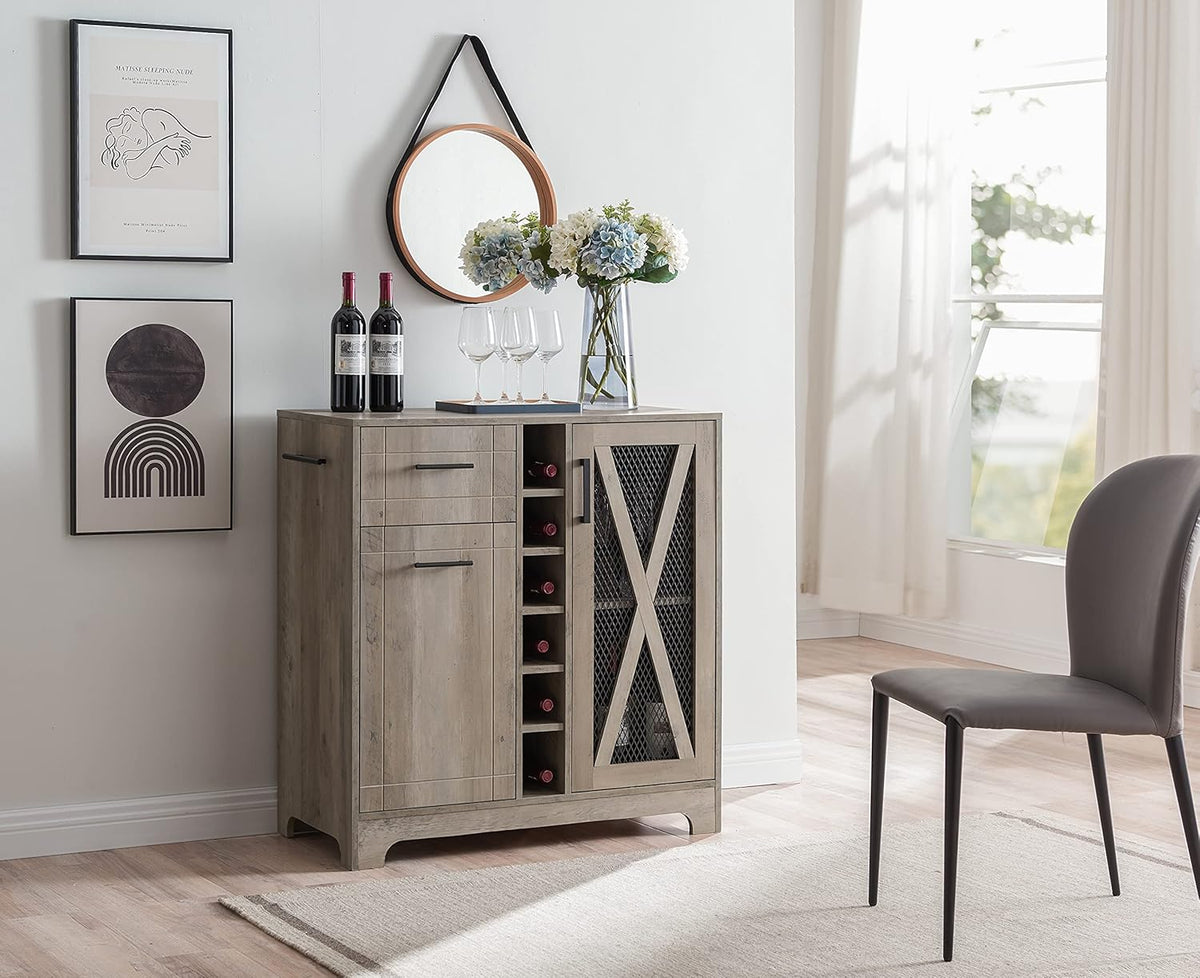 Bar Cabinet with Wire Mesh Doors C152