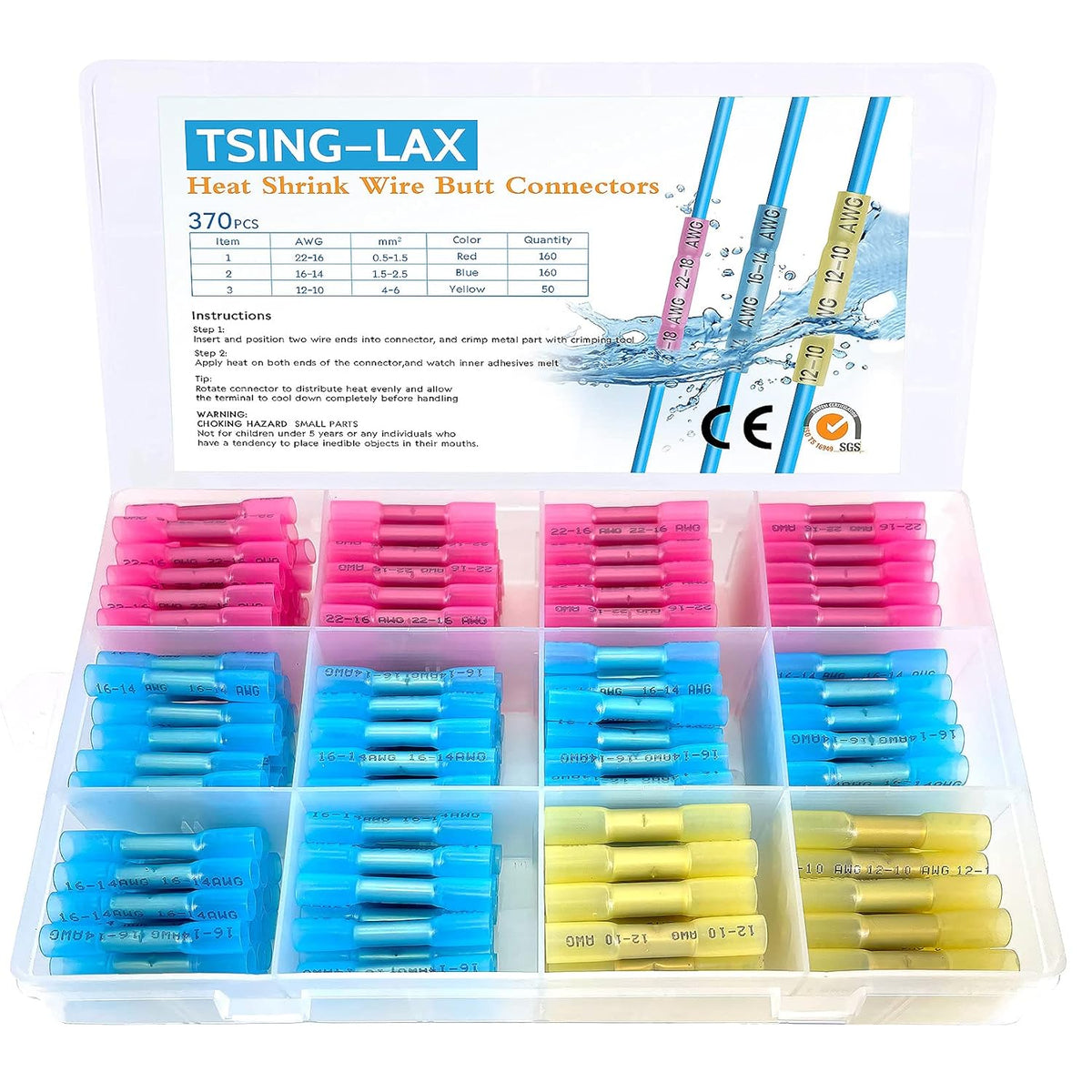680pcs Insulated Waterproof Heat Shrink Butt Connectors Kit O770320