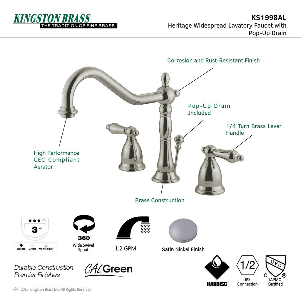Oil Rubbed Bronze Widespread Lavatory Faucet with Pop-Up P541110