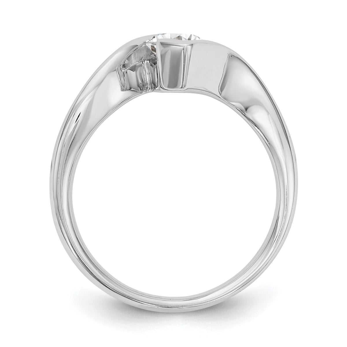 0.25ct CZ Solid 14k White Gold Marquise Bezel Solitaire Engagement Ring Q753859