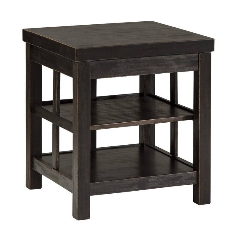 Rubbed Black Square End Table L68907