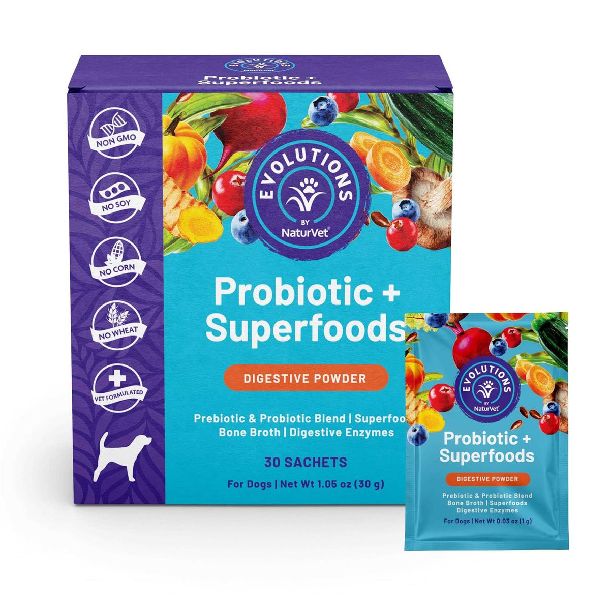 Probiotic Superfoods Powder Dog Supplement X5275