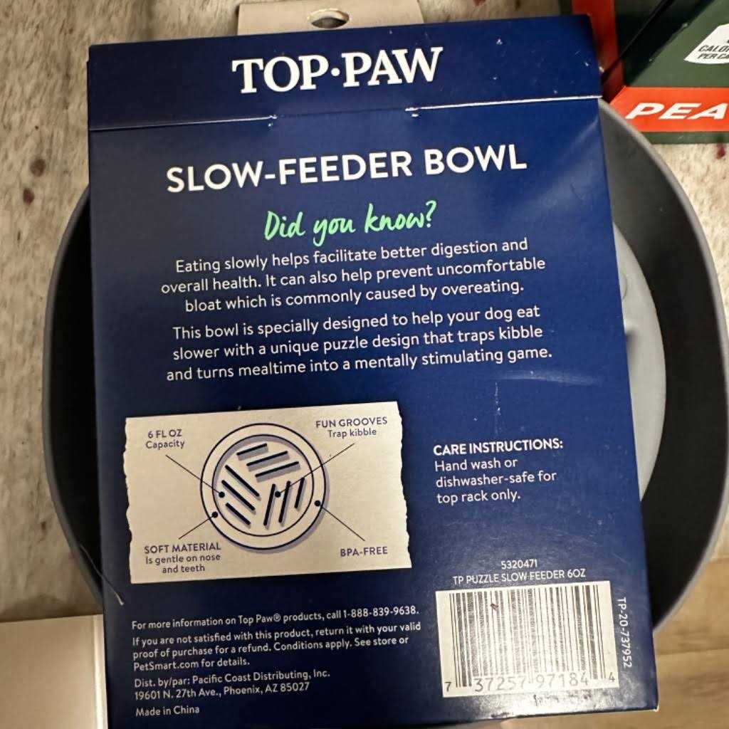 Grey Puzzle Slow-Feeder Dog Bowl Z543