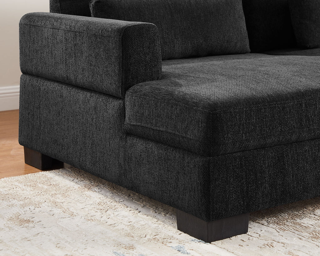 Dark Gray Loveseat Sofa Chaise Lounge R4801