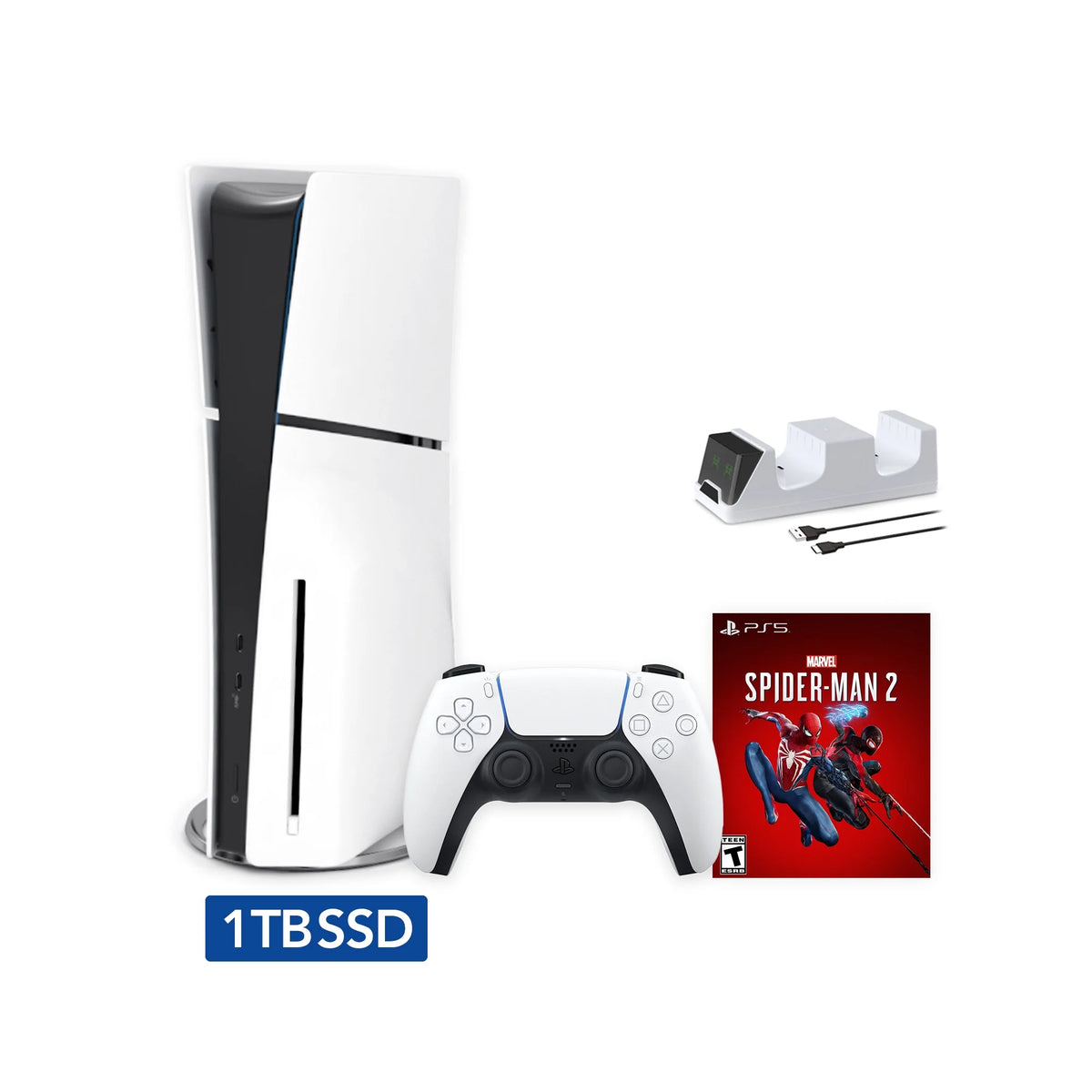 White Slim PS5 1TB PCIe SSD Gaming Console B74118