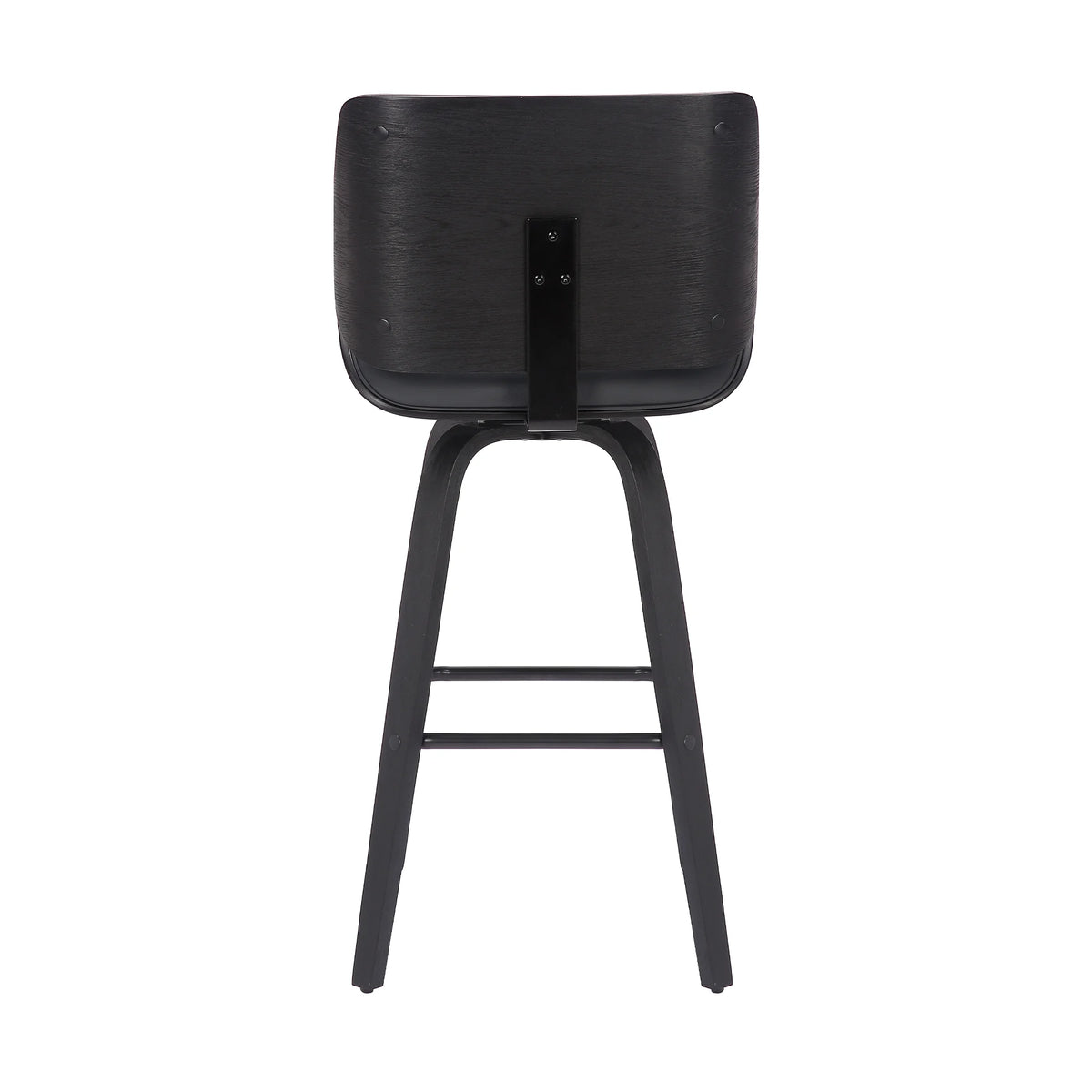 Faux Leather Wood Swivel Counter Stool in Gray/Black W363