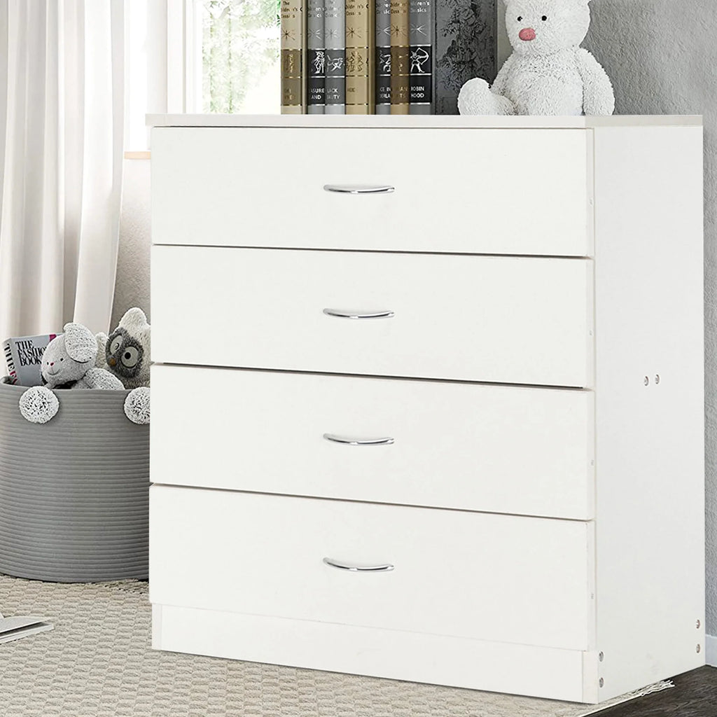 Black 4 Drawer Wood Dresser Y90070