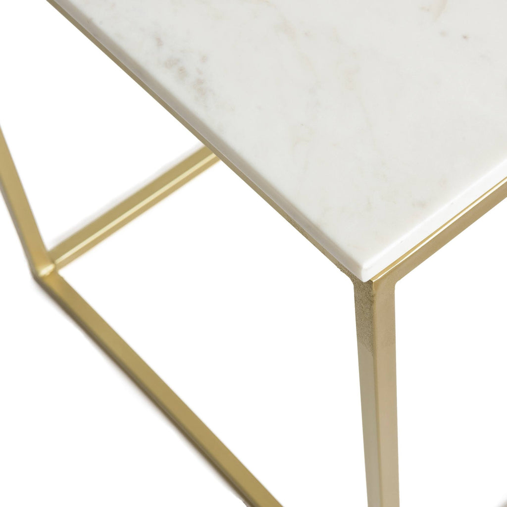 Marble Black Square Accent Table Y25328