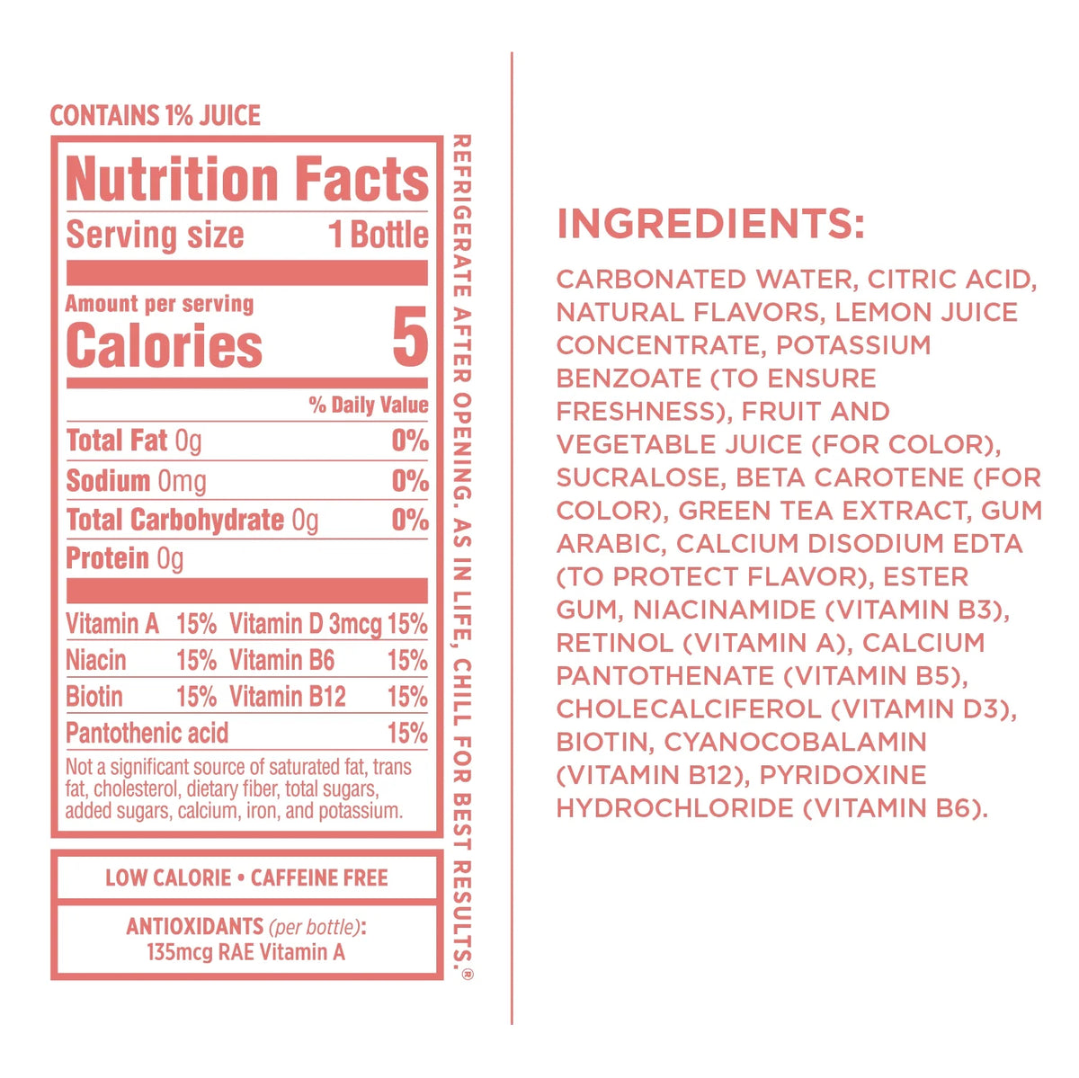 Strawberry Lemonade Sparkling Water 17 Fl Oz, Pack of 12 G395169