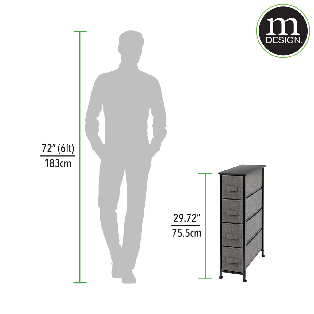 Narrow 4 Fabric Drawers Dresser Q23813