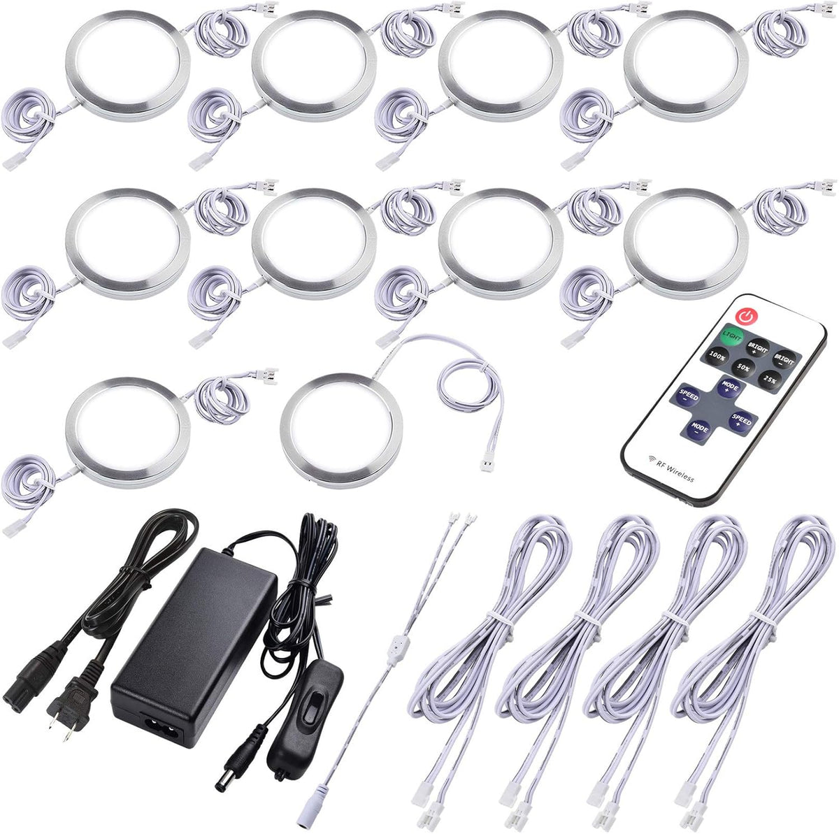 Dimmable Linkable Wired LED Puck Lights, 14 Lights Q128719