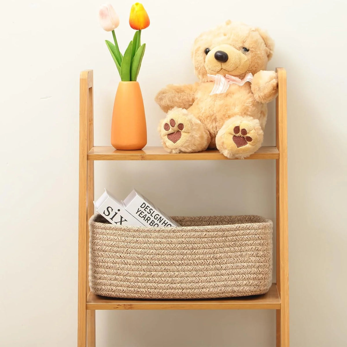 3 Packs Oxide Red Woven Rope Storage Baskets S216