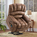 Large Power Lift Recliner Chair with Massage and Heat, Extra Wide Oversized Electric Recliner, 350lbs Capacity (Brown) N530