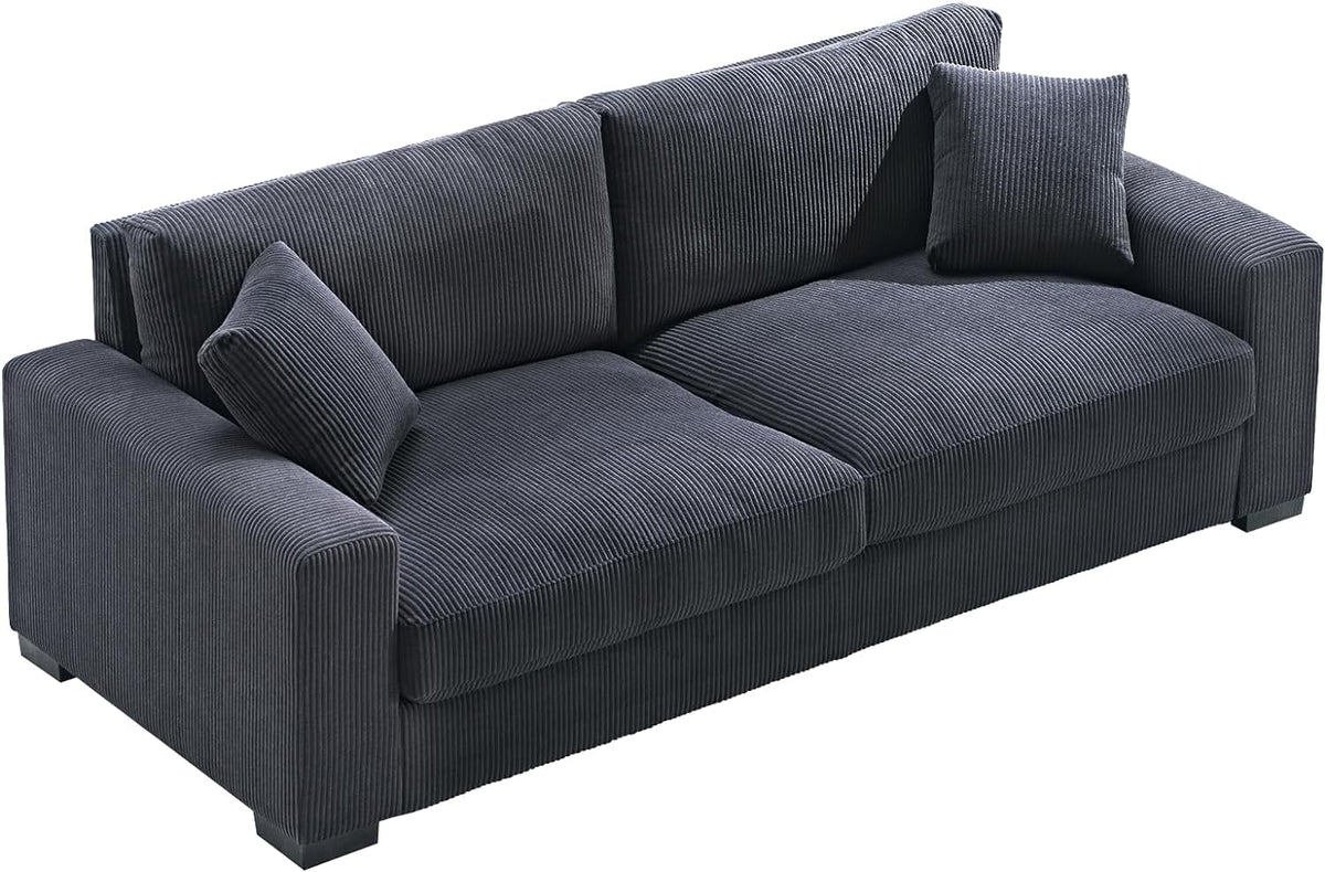 Corduroy Sofa with 2 Toss Pillows C1247