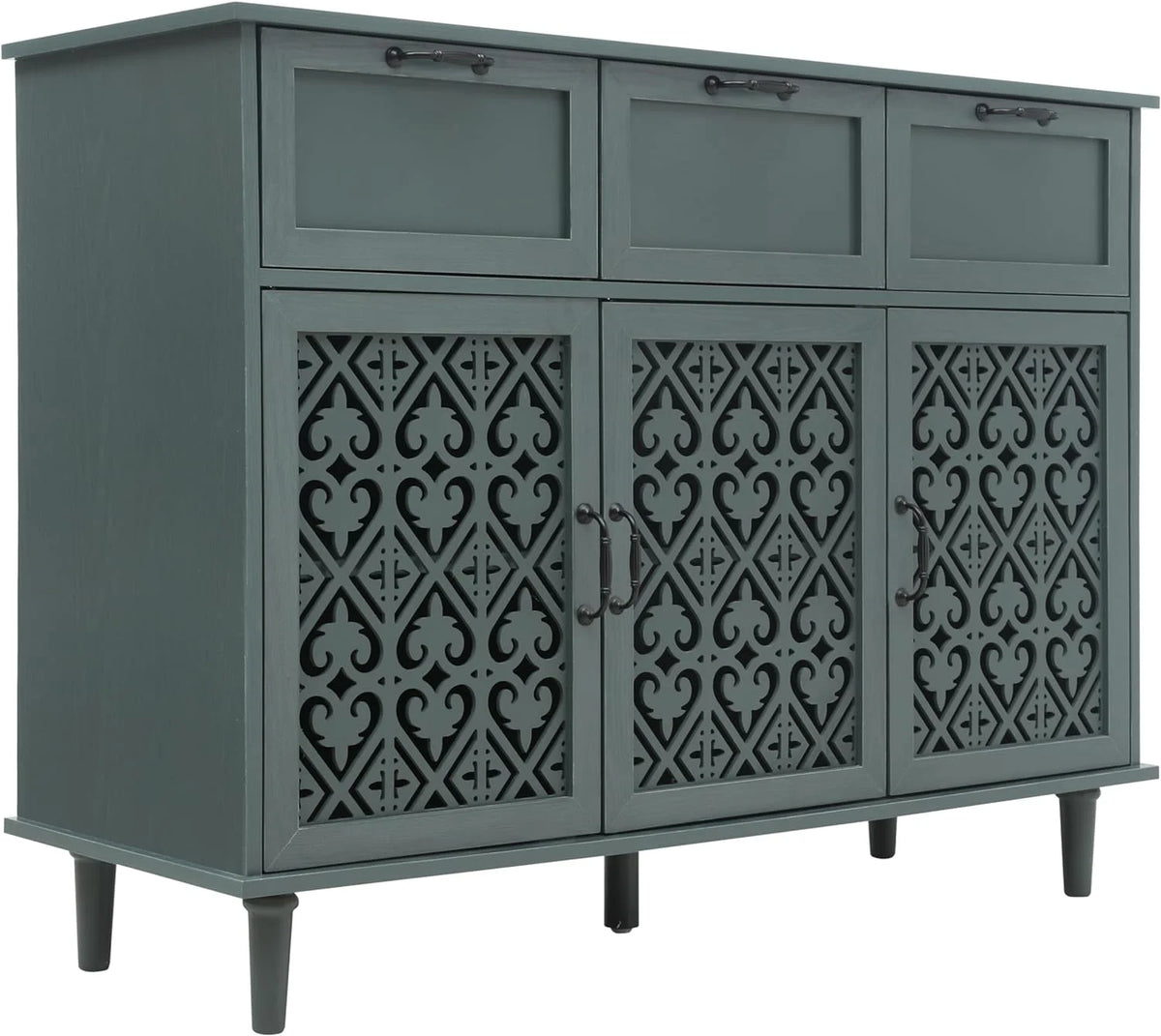 Solid Wood Sideboard Buffet Cabinet with 3 Doors 3 Drawers X28329