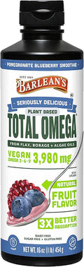 Liquid Flaxseed Borage and Algae Oils Omega 3 Supplement Pomegranate Blueberry Flavor 16 oz I8679