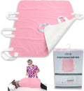 Waterproof Reusable Incontinence Bed Pad with 6 Handles, 34” x 36” (2-Pack Pink) E46470