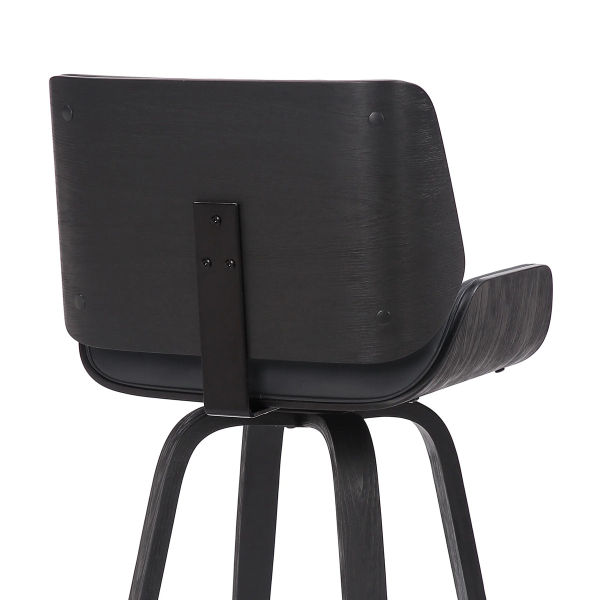 Faux Leather Wood Swivel Counter Stool in Gray/Black W363