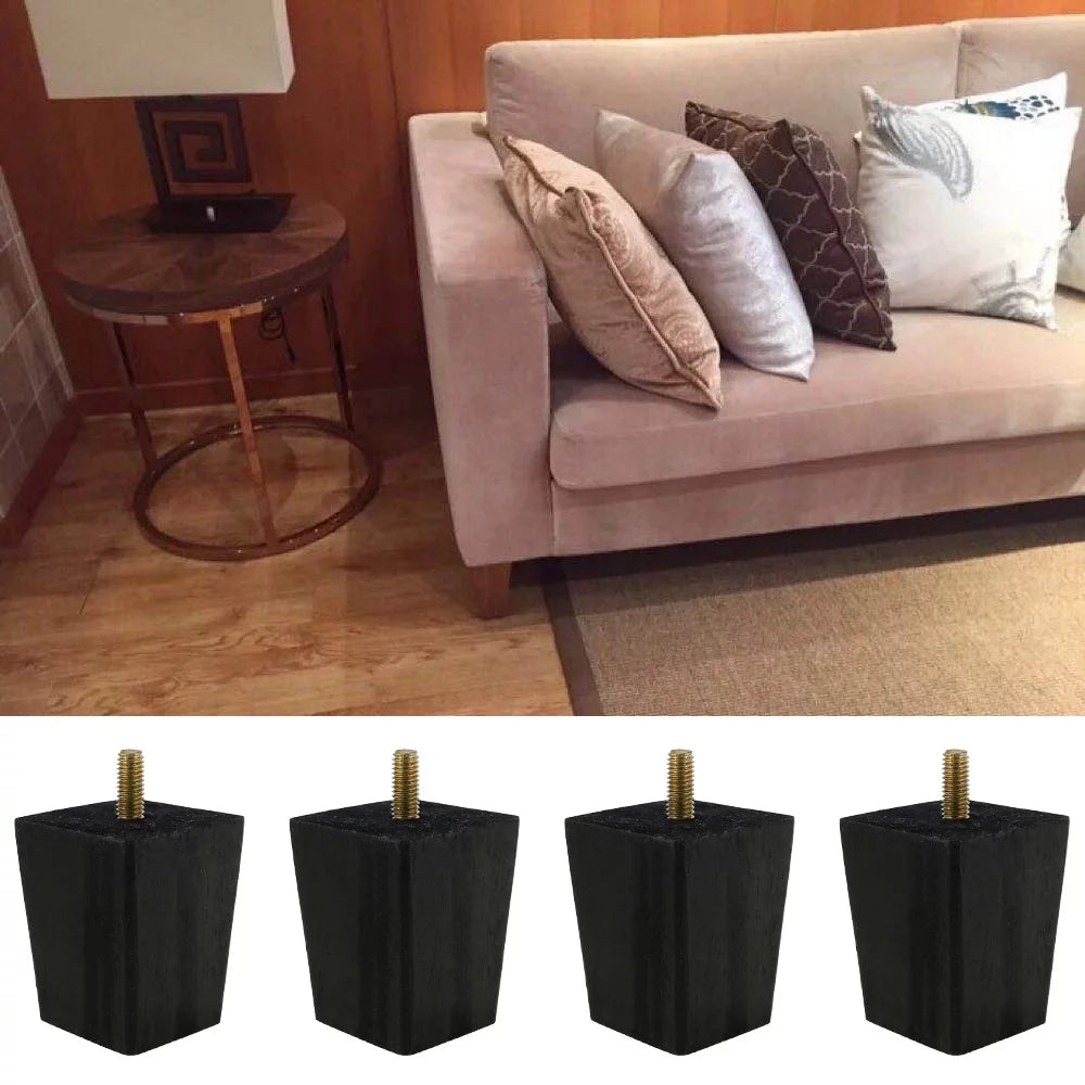 4PCS Wooden Furniture Legs Black 6CM X397439