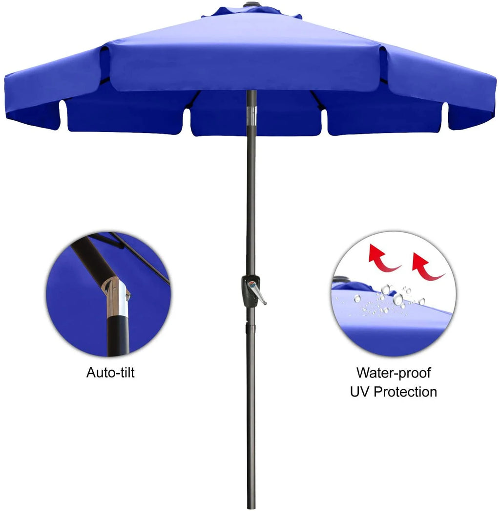 Blue Outdoor Market Patio Umbrella with Push Button Tilt N6892