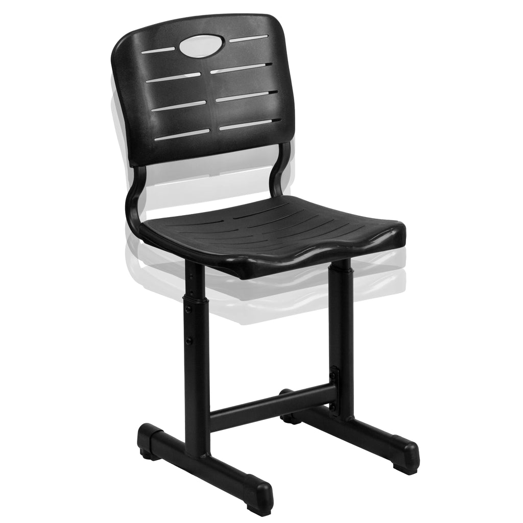 Adjustable Height Black Student Chair with Pedestal Frame V8366