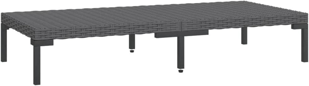14 Piece Patio Lounge Set with Cushions Poly Rattan Dark Gray O48903