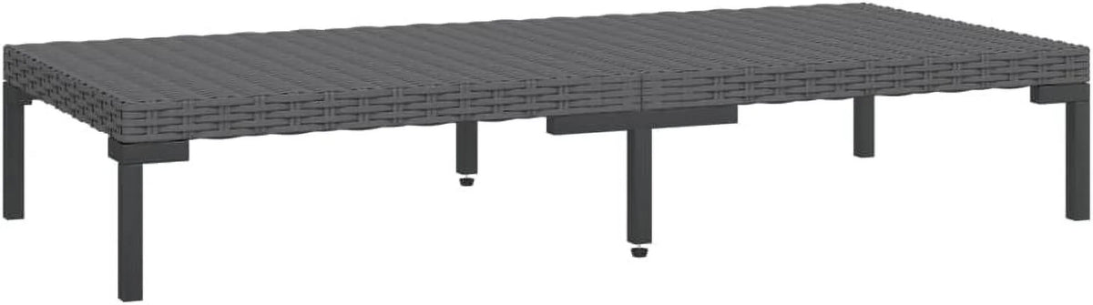 14 Piece Patio Lounge Set with Cushions Poly Rattan Dark Gray O48903