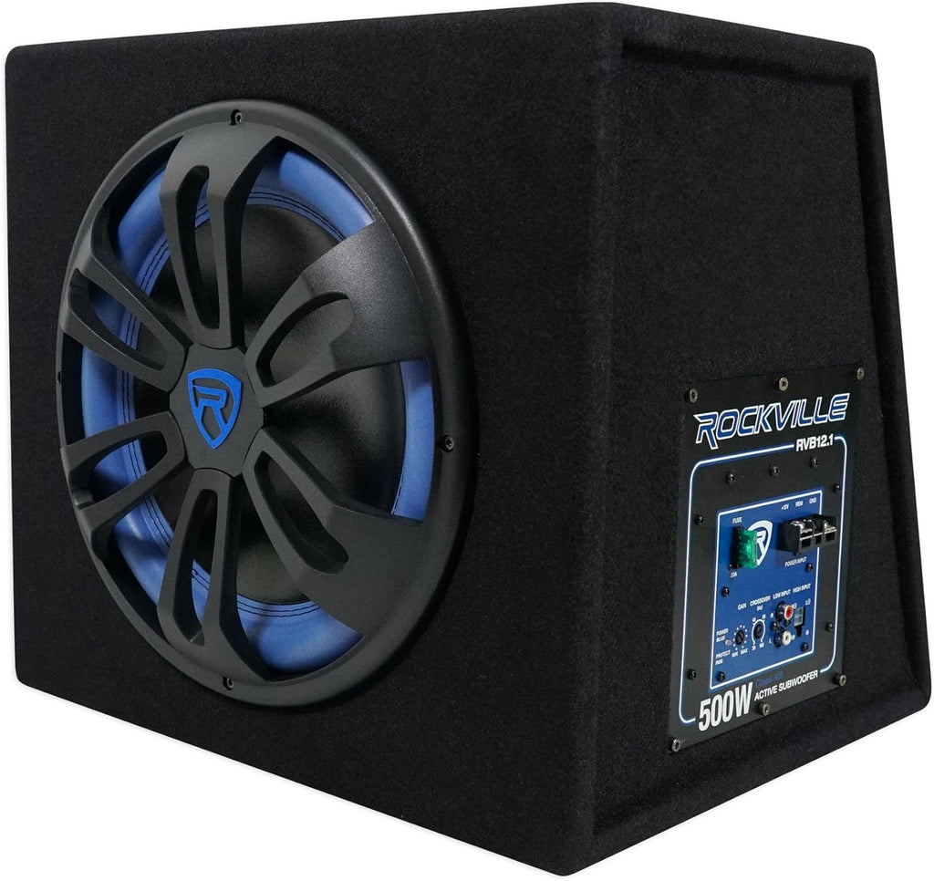12 Inch 500W Active Powered Car Subwoofer with Sub Enclosure Box D818