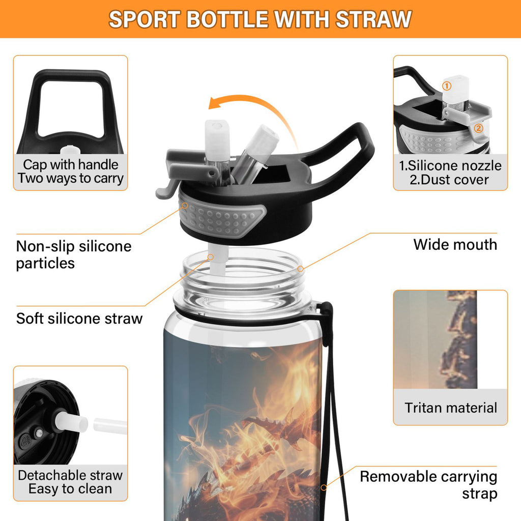 32oz Tritan Sports Water Bottle with Straw F6512