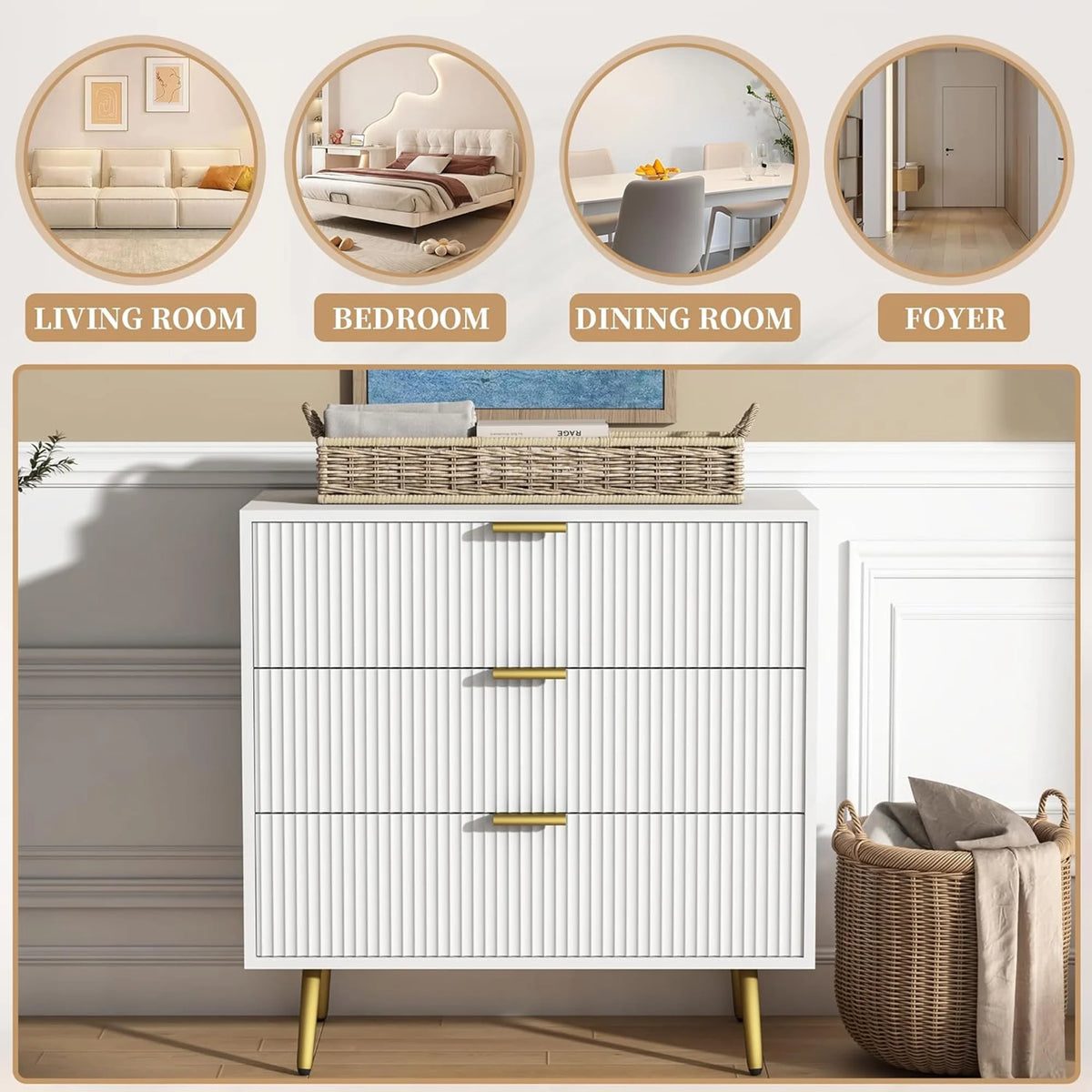 Modern 6 Drawer Wood Dresser O931414