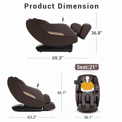 Zero Gravity SL Track Full Body Massage Chair with Calf Heating H8553
