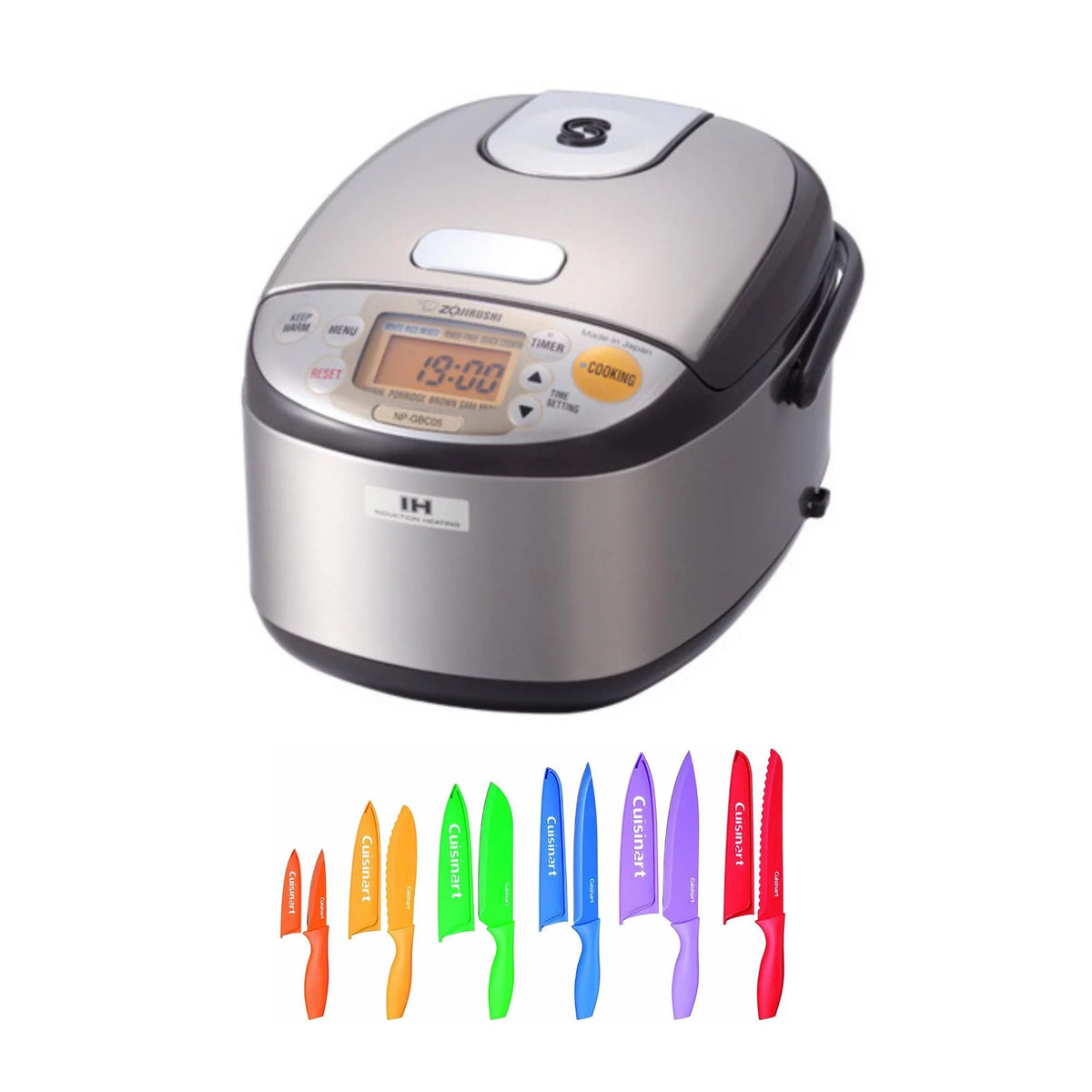 Induction Heating Rice Cooker and Warmer 3-Cup with 12-Knife set Y722
