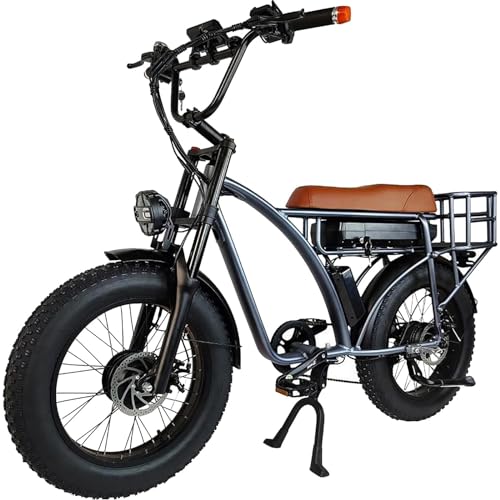 Electric Retro Cargo Bicycle 2000W Dual Motor 48V 18Ah 20" Fat Tire 7 Speed Ebike U2998