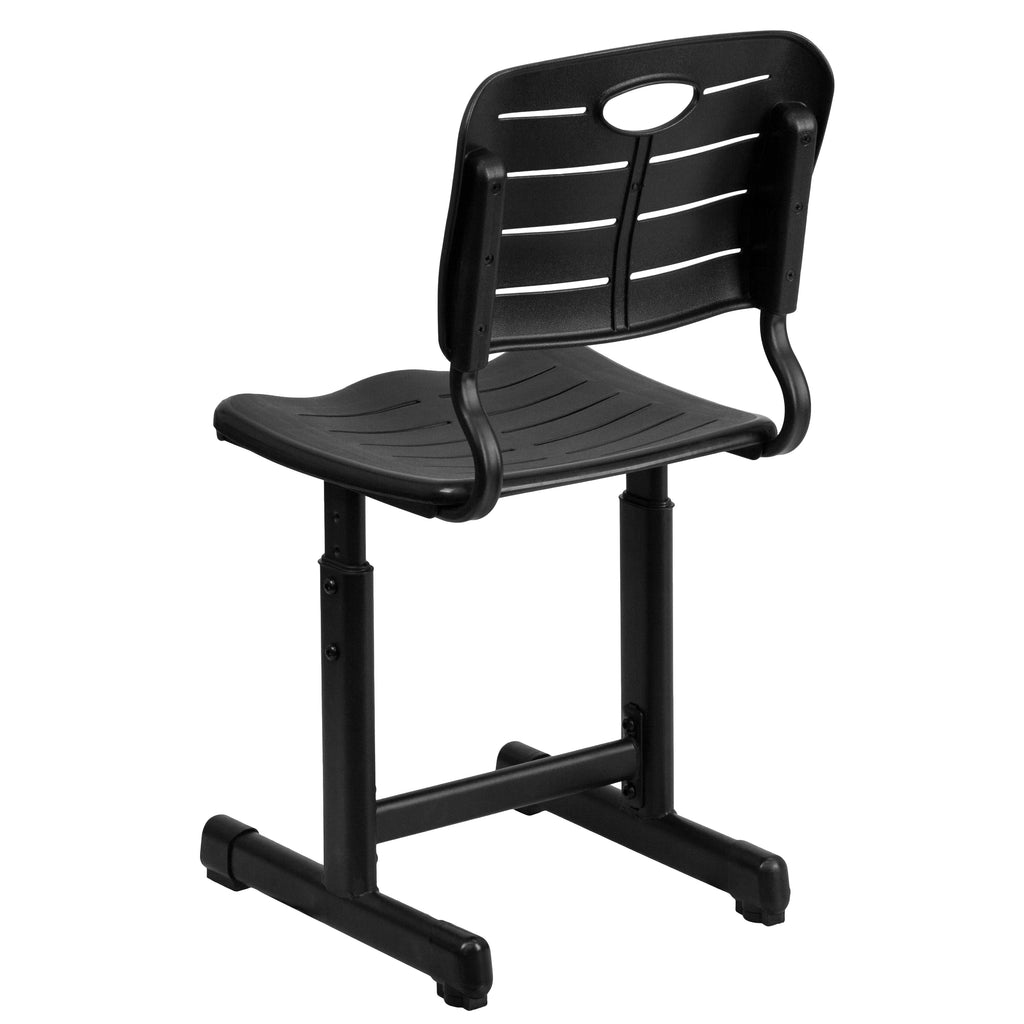 Adjustable Height Black Student Chair with Pedestal Frame V8366