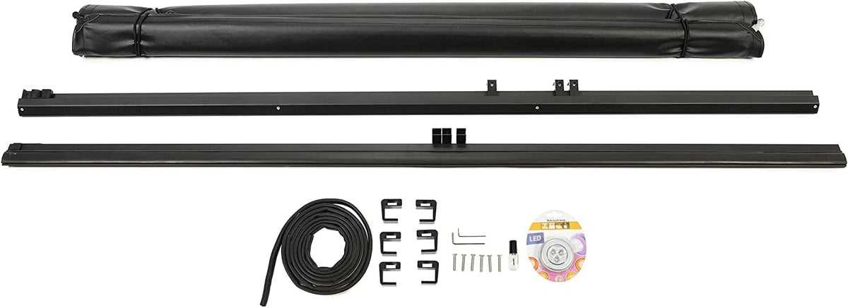 Soft Roll-up Truck Tonneau Cover with 6.5' Bed Black Sailcloth M436373