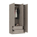 Light Gray Manufactured Wood Two Drawers Combo Dresser H610