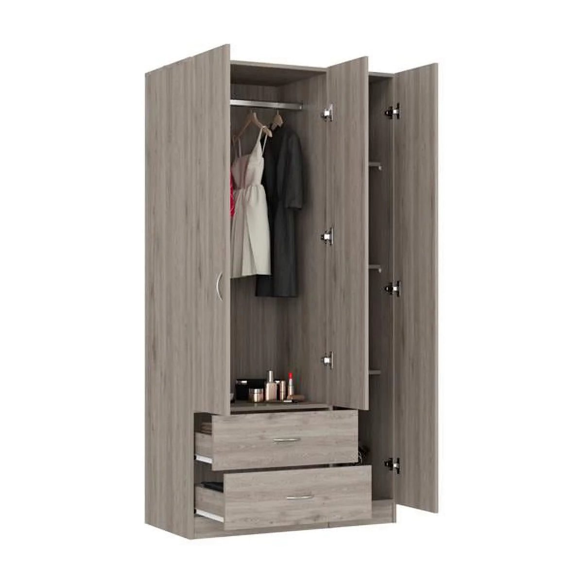 Light Gray Manufactured Wood Two Drawers Combo Dresser H610