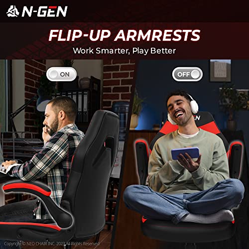 Black Ergonomic PU Leather Computer Chair with Lumbar Support J180
